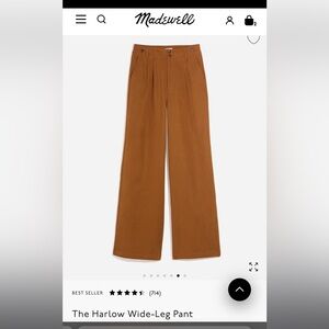 Madewell Navy Harlow Wide-Leg Tall Pants